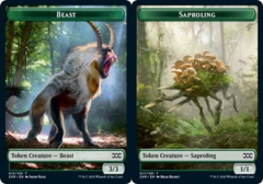 Beast // Saproling Double-sided Token - Foil